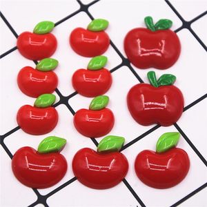 Decoratieve objecten Beeldjes 10/20 stks Hars Apple Fruit Flat Back Cabochon Imitatie Food Art Supply Decoratie Charm Craft
