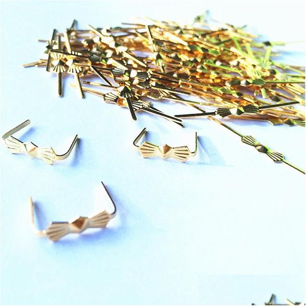 Figuritas de objetos decorativos 1000 Uds L3M cromo/hebilla de mariposa dorada/clips de corbata cuentas de araña de cristal conector pajarita de Metal. Dh0Gp
