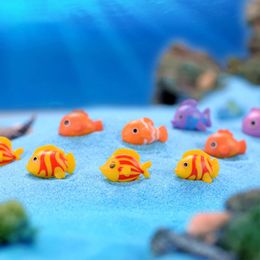 Objets décoratifs Figurines 10pc Mini poisson mer décor PVC artisanat décoration maison Miniature jardin fée verre ornement bricolage accessoire 231128