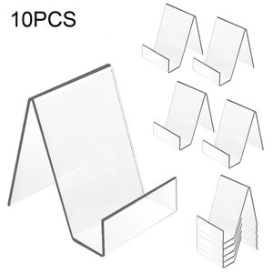 Objets décoratifs Figurines 10pcs avec rebord transparent bureau à domicile livre présentoir feuilles de musique œuvres d'art acrylique école tablette 231219