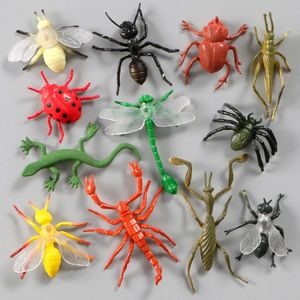 Objets décoratifs Figurines 12PCSset modèle d'insecte figurines jouets en plastique Simulation araignée cafard coccinelle ensemble pour enfant éducatif PVC 231017