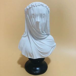 Decoratieve objecten Figurines 12De gesluierde dame gothic sculptuur buste gehulste vrouw standbeeld macabre kunst eigenschappen home decor bibliotheek gedecoreerde decoratie 230111