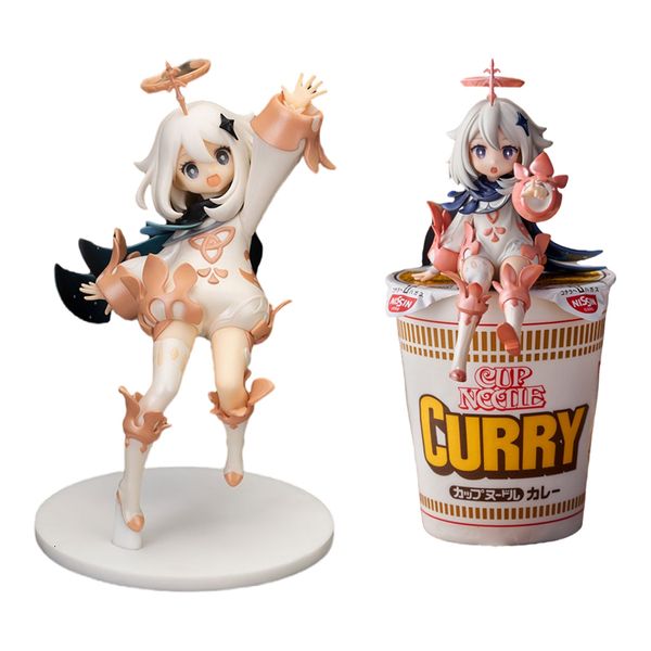 Objets décoratifs Figurines 13 cm Genshin Impact Paimon Anime Figure Deux Dimensions Belle Fille Action Noodle Stopper Collection Modèle Poupée Jouets 230621