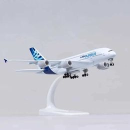 Objets décoratifs Figurines 18 cm Diecast Metal Alloy Airplane Model Toy pour A380 Prototype Airlines Aircraft Avion avec des vitesses d'atterrissage pour collections T240505