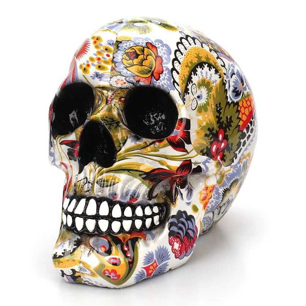 Objets décoratifs Figurines 1pc Horreur Skull Décoration Résine Couleur de couleur Paint