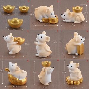 Decoratieve objecten Figurines 1 pc geld Fortune cartoon muis beren rijke muizen klein standbeeld kleine beeldje ambachten schattig dieren home decoratio