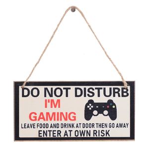 Decoratieve objecten Figurines 1PC Nieuwheid Gaming Room Sign Hout Plaque 