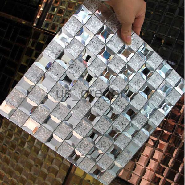 Objets décoratifs Figurines 1 Pcs 3D Brillant Diamant Miroir Cristal Verre Mosaïque Carreaux Showroom KTV Décoration Murale Carrelage Home Office Backsplash Décor Stickers Muraux