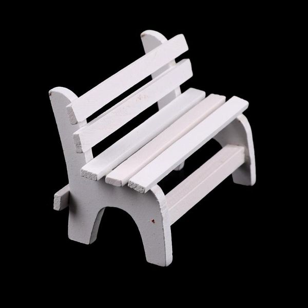 Objets décoratifs figurines 1pcs mignon mini mini-petite chaise miniatures banc blanc modèle jardin artisanat po accessoires micro paysage