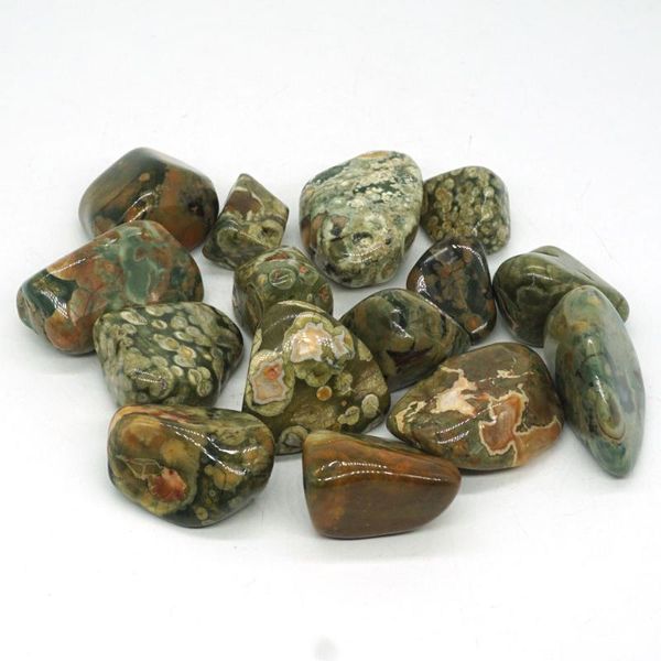 Objets décoratifs Figurines 200g Naturel Rainforest Jasper Crystal Bulk Tumbled Stone Poli Gemstone Energy Minerals Reiki Healing Spe