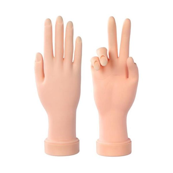 Objets décoratifs Figurines 22 * 7 CM Art 2 Pcs Pratique Des Ongles En Plastique Souple Modèle Main Flexible Flection Mannequin Outil De Formation Pour Acrylique