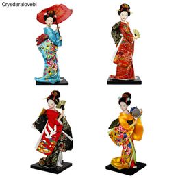 Decoratieve objecten Figurines 25cm Kawaii Statuette Japanse geisha -poppen Kimono Belle Girl Lady Collection Home Decor Miniature cadeau 230307