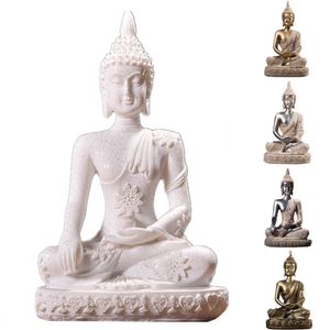 Objets décoratifs Figurines 28 Style Miniature Bouddha Statue Nature Grès Fengshui Thaïlande Sculpture Hindou Figurine Maison Ornement 15 Y23