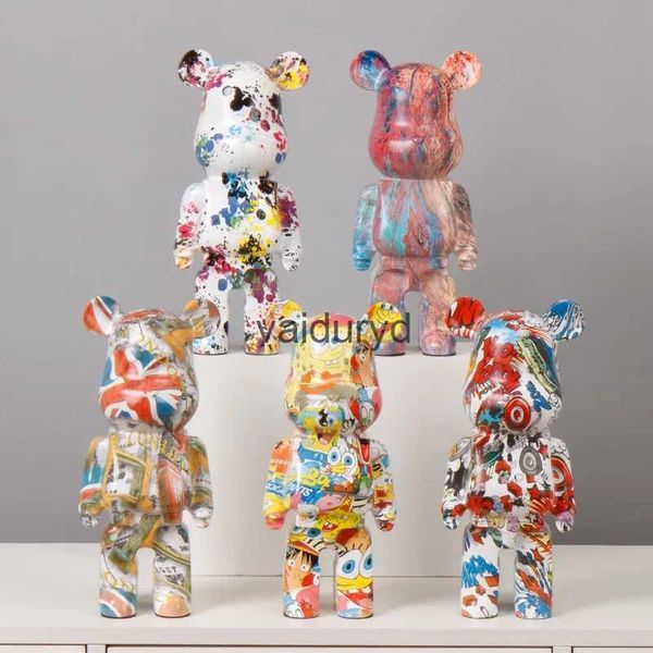 Objetos decorativos Figuras 28 cm Bearbricks Resina 400% Oso violento Manualidades Juegos Arte callejero Modelos coleccionables Hucha Tienda Adorno de ventana Decoración del hogar