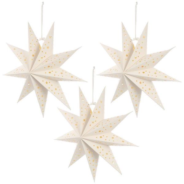 Objetos decorativos Figuritas 3 piezas de papel navideño en forma de estrella araña decoración de pantalla para fiesta decoración de araña 230407