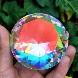 Decoratieve objecten beeldjes 30-80 mm AB Kleurrijk K9 Kristal Diamant Presse-papier Rainbow Maker Prisma Glas Diamanten Bruiloft Thuis Desktop Decoratie 230906