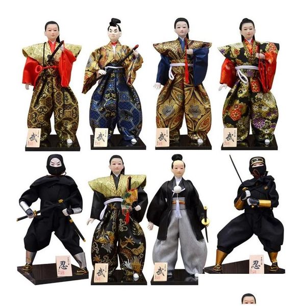 Objets décoratifs Figurines 30cm traditionnels japonais samurai ninja statues poupées ornements de sushi restaurant décoration de maison dhku6