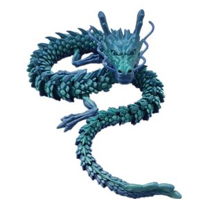 Objets décoratifs Figurines 3D Imprimé Articulé Dragon Chinois Long Flexible Réaliste Fait Ornement Jouet Modèle Maison Bureau Décoration Décor Enfants Cadeaux 230210