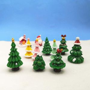Objets décoratifs Figurines 3pc ornement d'arbre de noël modèle 3D Figurine jardin fée décor verre bricolage maison de poupée décoration de la maison miniature
