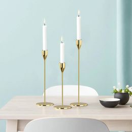 Decoratieve objecten beeldjes 3 stuks set Chinese stijl metalen kandelaars eenvoudige gouden bruiloft decoratie bar feest woonkamer decor thuis kandelaar 231010