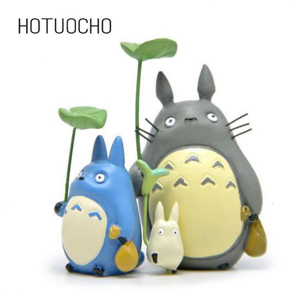 Objetos decorativos Figuras 3pcsset Lindo Diy Resina Totoro Muñeca Paisaje Figuras en miniatura Kawaii Animal de dibujos animados Miniatura Jardín Juguete Regalos para niños 230712