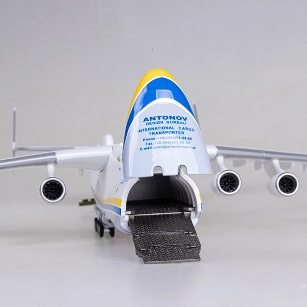 Objetos decorativos Figuritas 42CM Escala 1/200 para Antonov AN-225 Mriya Transporte Avión Simulación Avión Resina Plástico Réplica Modelo Juguete para colección 230523