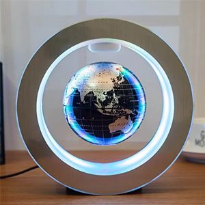 Decoratieve objecten Beeldjes 4 inch ronde LED-bol Magnetische zwevende wereldbol Aardrijkskunde Zwevend Roterend Nachtlampje Wereldkaart schoolkantoor 230928