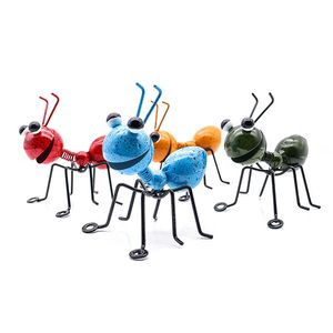 Objets décoratifs Figurines 4 pièces Patio artisanat cour jardin extérieur mignon insecte suspendu décor à la maison cadeau ornement métal fourmi salon mur Art Sculpture 230830