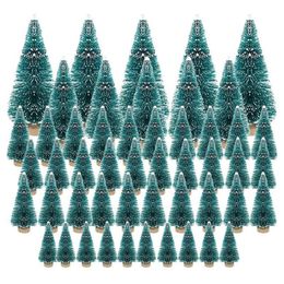 Decoratieve objecten Figurines 50 stcs Miniatuur kunstmatige kerstboom kleine sneeuw vorst bomen dennen diy feestdecoratie ambachten 230320