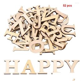 Objets décoratifs Figurines 52pcs / Set Alphabet Lettre en bois Des lettres de maison MOT MOT DIY ARTS CRAFTS Scrapbooking Handmade Mixed Work DHF5Q