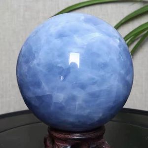 Objets décoratifs Figurines 55-110mm cristal naturel bleu célestite cristal sphère boule guérison support 230912