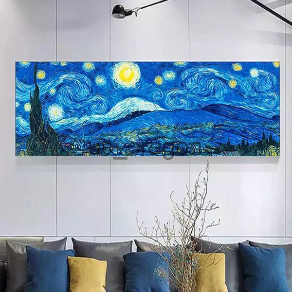 Objetos decorativos Figuras 5D DIY Diamante Pintura Van Gogh Noche estrellada Kits de punto de cruz Diamante Bordado Mosaico Arte Imagen de diamantes de imitación decoración del hogar