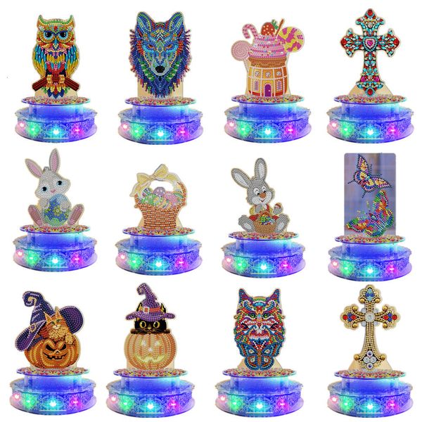 Objets décoratifs Figurines 5D DIY diamant peinture Octave Clockwork Music Box kit de broderie mosaïque Petit ours décoration de bureau Cadeau pour enfants 221203