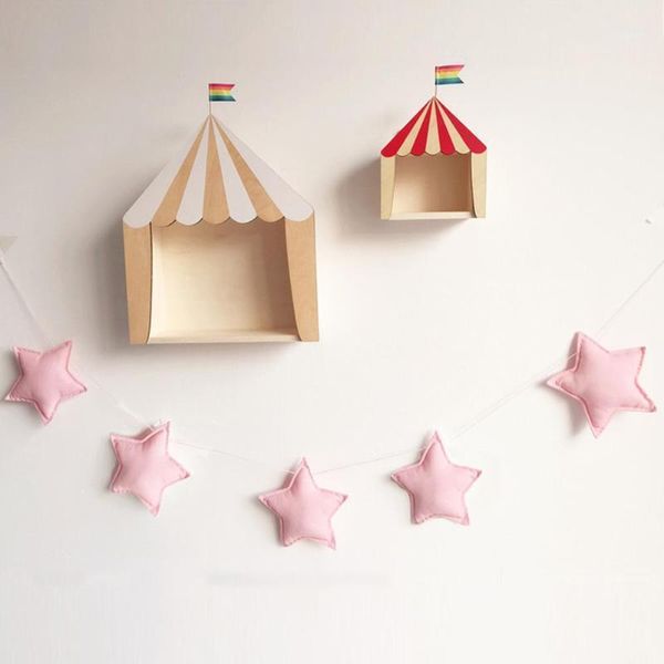 Objets décoratifs Figurines 5 pièces étoiles mignonnes nordiques suspendues, bannière banderole fête bébé enfant lit chambre décor autocollant mural cadeaux décoration