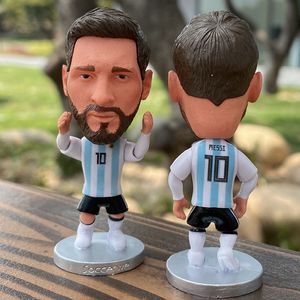 Decoratieve objecten Figurines 6.5-7cm voetbalspeler Mini Action Doll Sports Model Doll Football Star Promotie speelgoedfans Gift Souvenir Home Decoratie