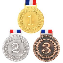 Objetos decorativos Figuras Medallas en blanco de 65 mm para cualquier competencia Medalla de premio de plata de oro con buena cinta de cinta Ganador de la recompensa Fomentar la insignia 230815