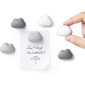 Decoratieve objecten Figurines 6pcs Set schattige wolken koelkast magneet koelkast magnetische po -bericht sticker note stick kantoor huis keuken decoratie geschenken 230412