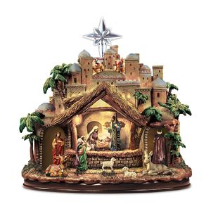 Decoratieve objecten Figurines een viering van zijn oneindige liefde van Jezus Nativity Story Wall Sticker Glass Decoratie geïnspireerd door Thomas Kinkade 230314
