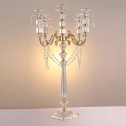 Objets décoratifs Figurines bougeoirs en acrylique candélabres avec pendentifs en cristal 77 CM30 "hauteur chandelier de mariage mariage 231010
