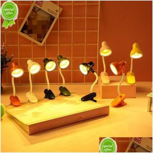 Objets décoratifs Figurines Lampe de bureau portable réglable Bureau à domicile Petite bibliothèque Night Lightdesk LED Lecture alimentée par batterie Dhflq