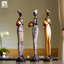 Decoratieve objecten Beeldjes Afrika Afrikaanse klederdracht Vrouwen Meisjes Standbeeld Sculptuur Bureauornamenten Woonkamer Woondecoratie Maison Decoratie 231130