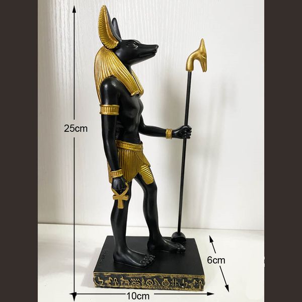 Objets décoratifs Figurines Ancien dieu égyptien Anubis des enfers par Ankh Autel Gardien Balance Figurine de collection Statue Figure Sculpture Egypte 230613