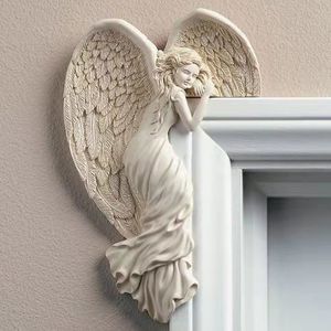 Objets décoratifs Figurines ailes d'ange cadeau de maison résine artisanat cadre de porte ornement intérieur et extérieur ornement de porte de jardin 230324