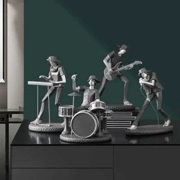 Objetos decorativos Figuras Figuras de arte de la banda de rock Ornamento Música Decoración del hogar Crafts Estatuas Figuras de la estantería Escultura Accesorios para el hogar T240505