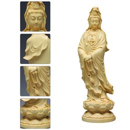 Decoratieve voorwerpen Beeldjes avalokiteshvara boombeeld guan yin sculptuur zen meditatie beeld godin van genade en mededogen sculptuur chinese boom 230926