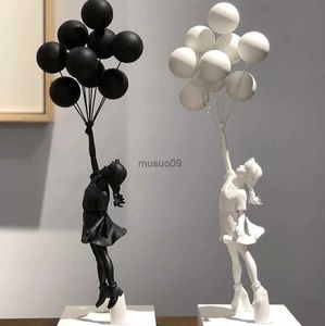 Decoratieve objecten Beeldjes Banksy Ballonmeisje Standbeeld Bommeisje Genezing Sculptuur Vliegend Ballonmeisje Engeland Kunsthuisdecoratie KerstcadeauL231111