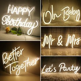 Objets décoratifs Figurines Better Together Enseigne au néon Lumière LED Art de la maison Mariage Bar Chambre Esthétique Chambre Fête d'anniversaire Indice Décoration murale Cadeau 231011