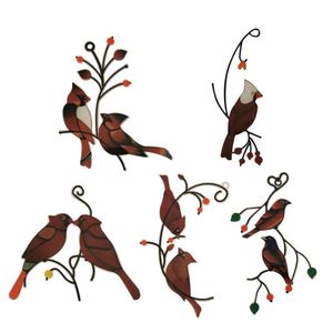 Decoratieve objecten beeldjes vogel raamknopingen acryl paar ornamenten vintage huis decoratie ambachten stickers Posters