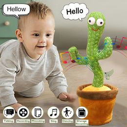 Decoratieve objecten Figurines Verjaardagscadeau Dancing Cactus Electron Plush Toy Soft Doll Babies die kunnen zingen en dansstem interactief Bled 230818