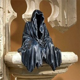 Objets décoratifs Figurines Statue de Faucheuse Noire Robe Passionnante Nightcrawler Résine Figurine de Bureau Ornements Horreur Fantôme Sc244G